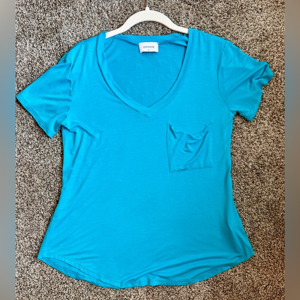 EUC Small Adrienne Turquoise Blue Top